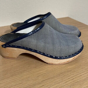 M.I.C. Vintage wooden Clogs Mules  Orthopedic Design size 6 blue
